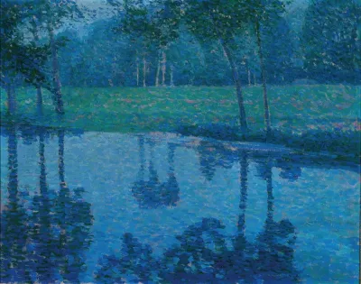 Garden Landscape With A Stream