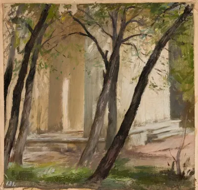 Garden Of The Academy Of Fine Arts In Petersburg