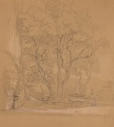 Garden With A Fountain At The Palazzolo Monastery Near Albano Laziale