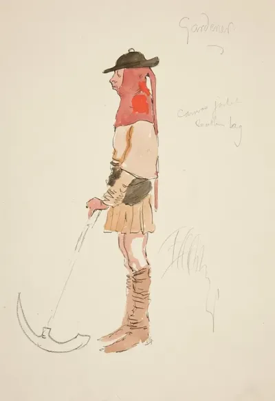 Gardener Costume Sketch For Henry Irvings Planned Production Of King Richard Ii