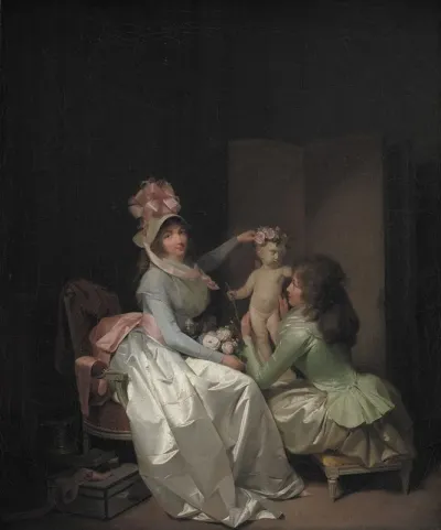 Garlanding The Statuette Of Cupid