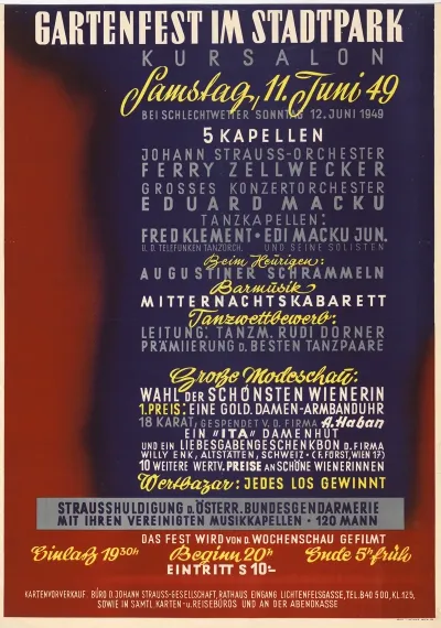 Gartenfest Im Stadtpark Kursalon 11 Juni 1949