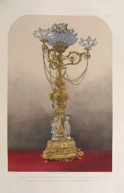 Gas Chandelier In Brass