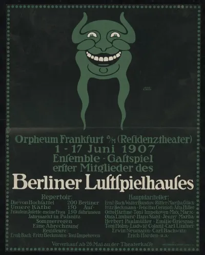 Gastspiel Erster Mitglieder Des Berliner Lustspielhauses Im Orpheum Frankfurt Am Main