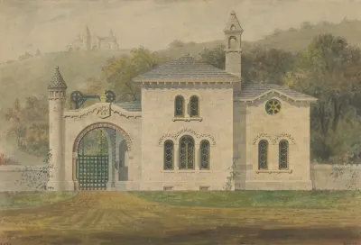 Gate Lodge For Amos G Hull Newburgh New York Front Elevation