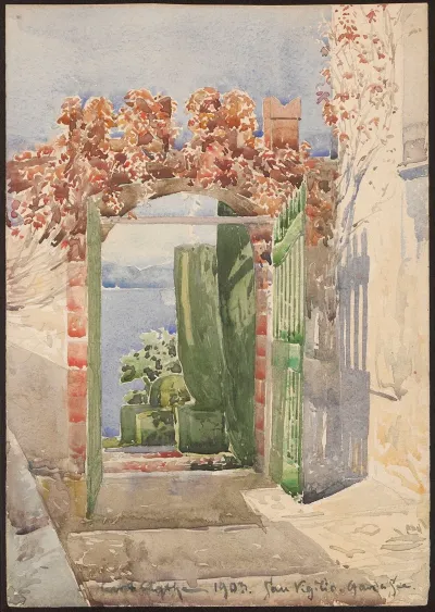 Gate To The San Vigilio Garden On Lake Garda