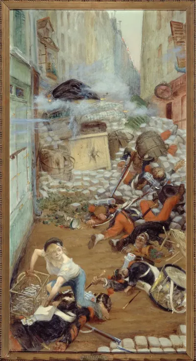 Gavroche Ramassant Des Balles Pour La Barricade