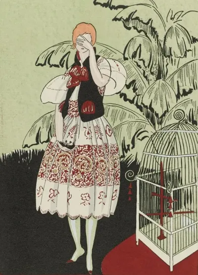 Gazette Du Bon Ton 1920 No 5 Pl 33 Loiseau Mort Robe Tcheco Slovaque