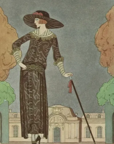 Gazette Du Bon Ton 1922 No 8 La Promeneuse Melancolique Robe Dapres Midi De Beer