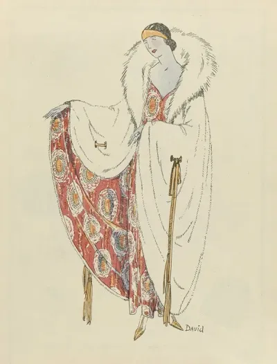 Gazette Du Bon Ton 1922 No 9 Hermine Et Lame Argent Et Or Tissu De Bianchini