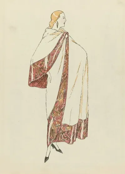 Gazette Du Bon Ton 1922 No 9 Hermine Et Satin Lame Tissu De Bianchini