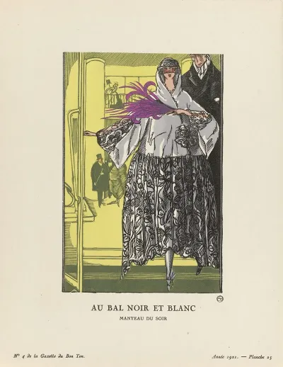 Gazette Du Bon Ton Au Bal Noir Et Blanc Manteau Du Soir