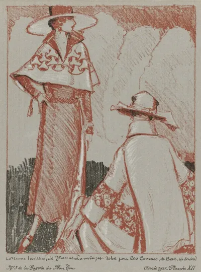 Gazette Du Bon Ton Costume Tailleur De Jeanne Lanvin Et Robe Pour Les Courses De Beer