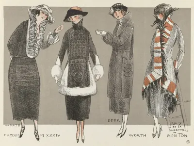 Gazette Du Bon Ton Croquis Pl Xxxiv Worth Beer Worth