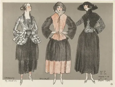 Gazette Du Bon Ton Croquis Pl Xxxvi Poiret