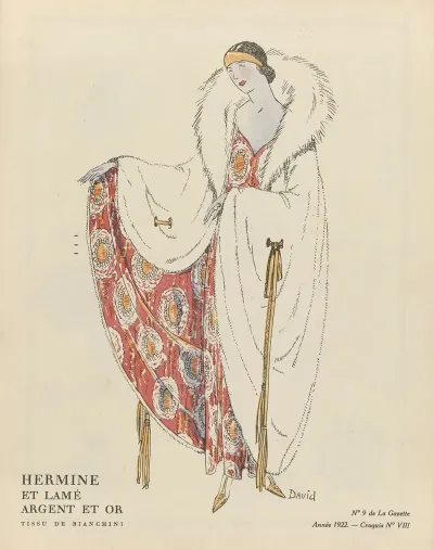 Gazette Du Bon Ton Hermine Et Lame Argent Et Or Tissu De Bianchini