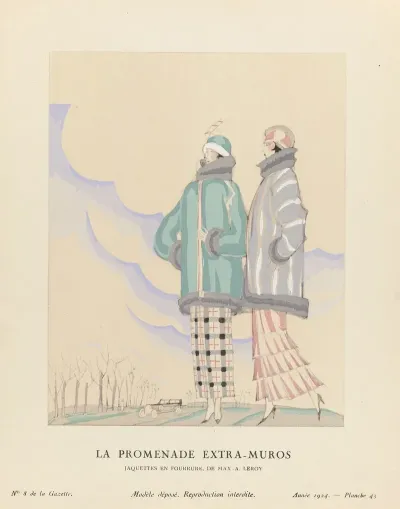 Gazette Du Bon Ton La Promenade Extra Muros Jaquettes En Fourrure De Max A Leroy