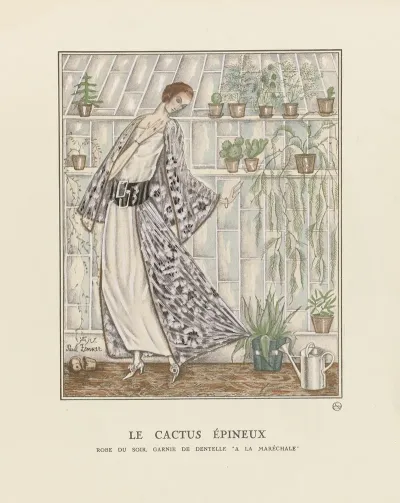 Gazette Du Bon Ton Le Cactus Epineux Robe Du Soir Garnie De Dentelle A La Marechale