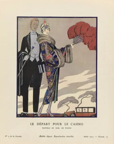 Gazette Du Bon Ton Le Depart Pour Le Casino Manteau Du Soir De Worth