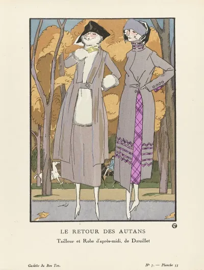 Gazette Du Bon Ton Le Retour Des Autans Tailleur Et Robe Dapres Midi De Doeuillet