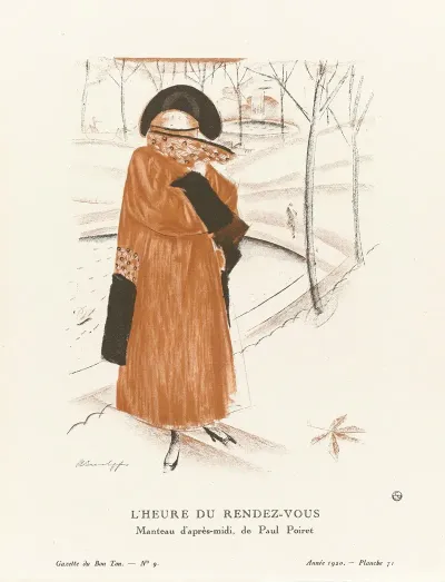 Gazette Du Bon Ton Lheure Du Rendez Vous Manteau Dapres Midi De Paul Poiret
