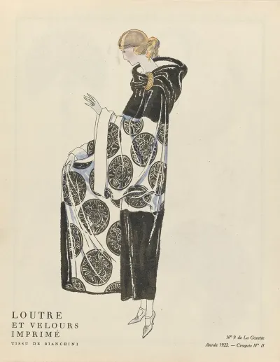 Gazette Du Bon Ton Loutre Et Velours Imprime Tissu De Bianchini