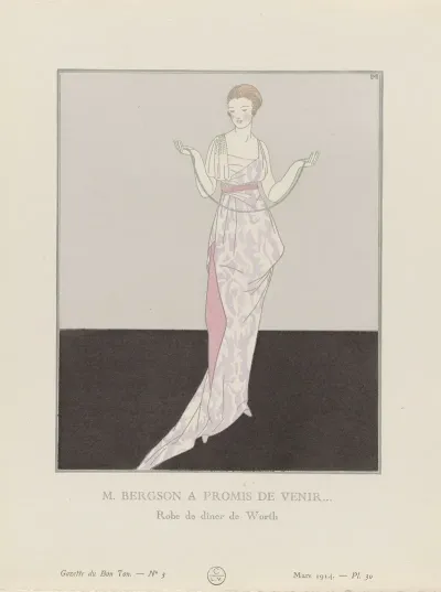 Gazette Du Bon Ton M Bergson A Promis De Venir Robe De Diner De Worth
