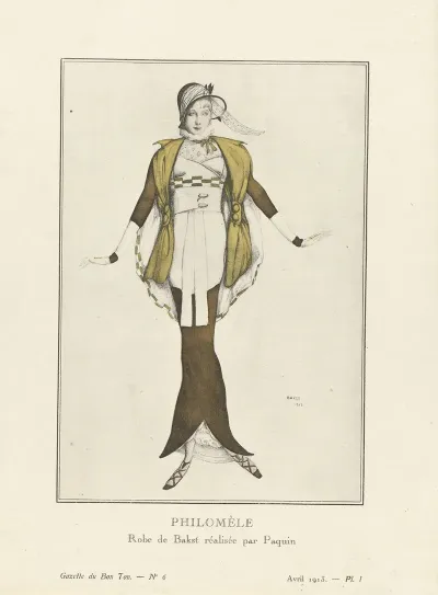 Gazette Du Bon Ton Philomele Robe De Bakst Realisee Par Paquin 2