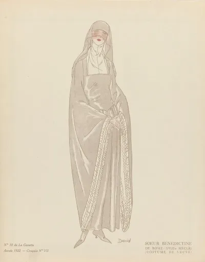 Gazette Du Bon Ton Soeur Benedictine De Rome Xviiie Siecle Costume De Veuve