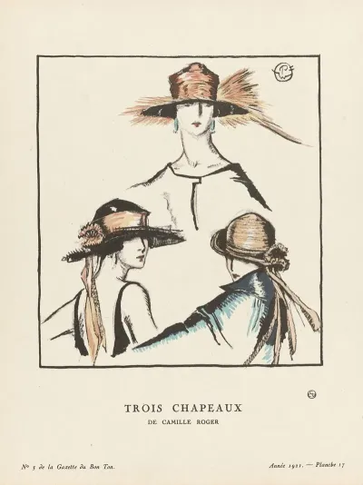 Gazette Du Bon Ton Trois Chapeaux De Camille Roger 2