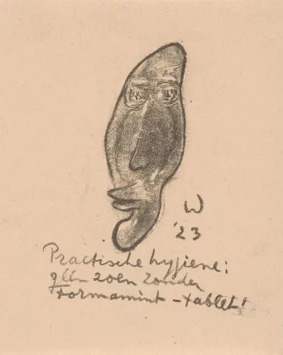 Geabstraheerd Gezicht Met Getuite Lippen