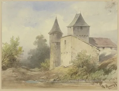 Gebaudegruppe Mit Rundem Turm