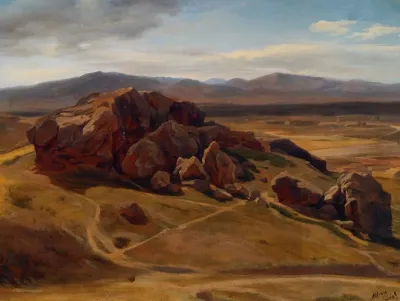 Gebirgslandschaft Bei Athen Der Areopag