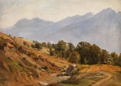 Gebirgslandschaft Der Gegend Von Dorf Tirol