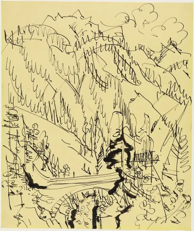 Gebirgslandschaft Mit Brucke