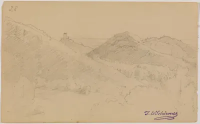 Gebirgslandschaft Mit Burg Fol 28