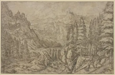 Gebirgslandschaft Mit Hoher Steinbrucke