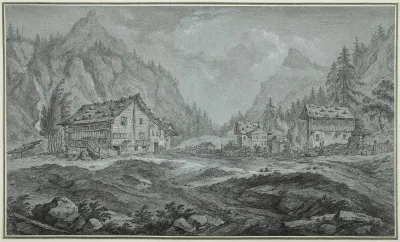 Gebirgstal Mit Bauernhausern Amsteg Im Kanton Uri