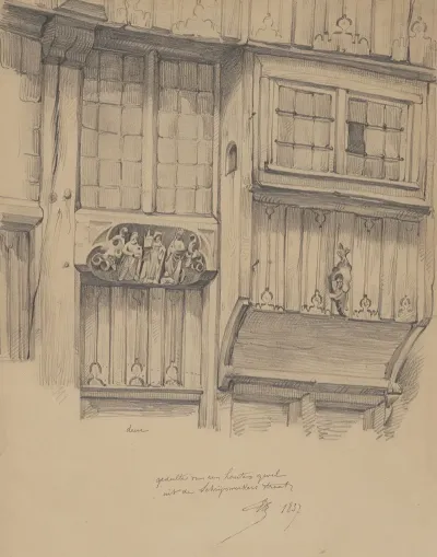 Gedeelte Van Een Houten Gevel Uit De Schrijnwerkersstraat