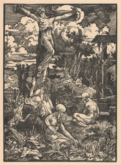 Gekruisigde Man In Heuvellandschap
