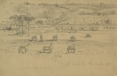 Gen Burnsides Corp Marching Over The Pontoon Bridge Into Virginia At The Town Of Berlin On Thursday Oct 27 1862