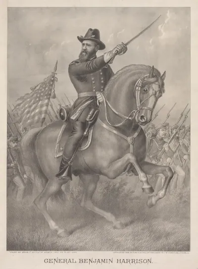 General Benjamin Harrison Come On Boys Battle Of Resaca May 13th To 16th 1864