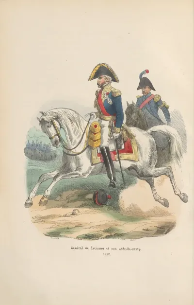 General De Division Et Son Aide De Camp 1812