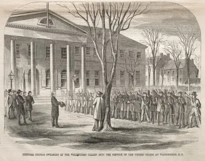General Thomas Swearing In The Volunteers Called Into The Service Of The United States At Washington D C