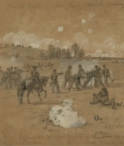 General Warren Fighting At Bristoe Station