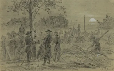 General Warren Fortifying His Lines On The Weldon Road