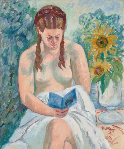 Genevieve Sauty Nue Lisant