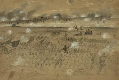 Genl Humphreys Charging At The Head Of His Division After Sunset Of The 13th Dec
