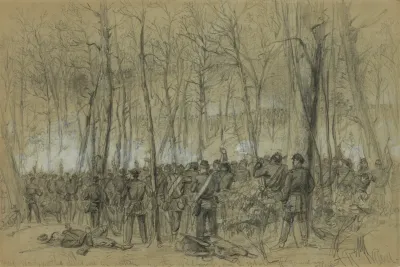 Genl Wadsworths Division In Action In The Wilderness Near The Spot Where The General Was Killed