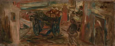 Genre Scene With A Cart